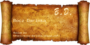 Bocz Darinka névjegykártya